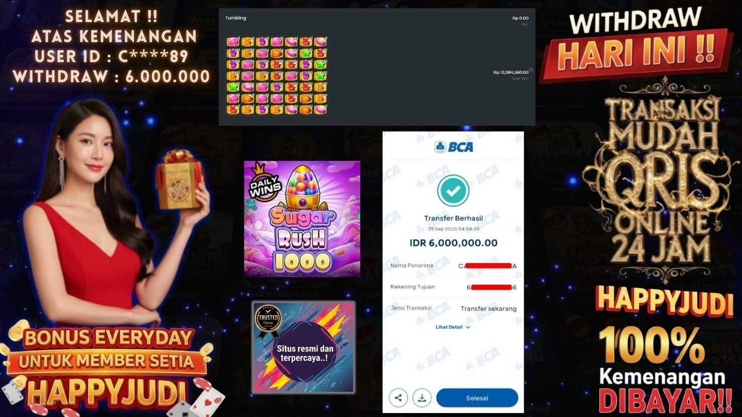 HAPPYJUDI JACKPOT SLOT SUGAR RUSH 1000